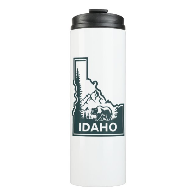 Idaho Map Bear Thermal Tumbler (Front)