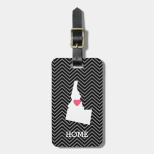 Idaho Map Home State Love with Custom Heart Luggage Tag