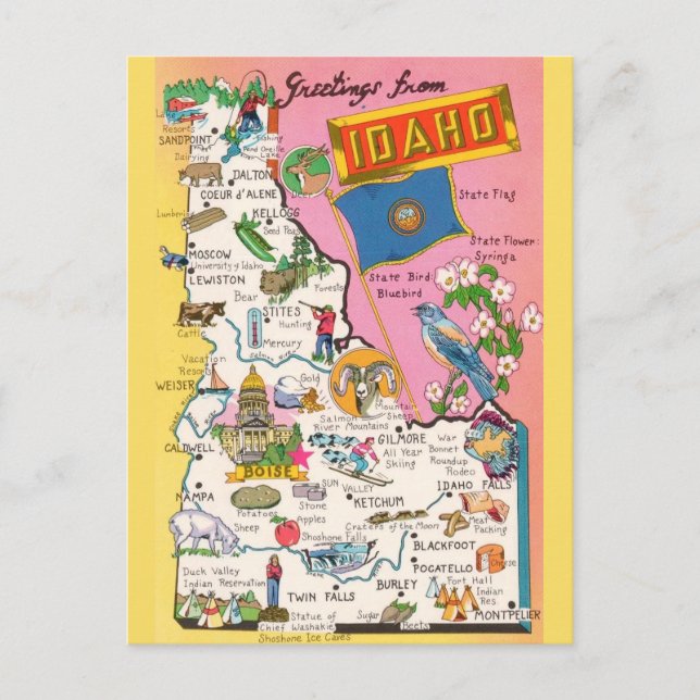 Idaho Map Moving Announcement Postcard (Front)