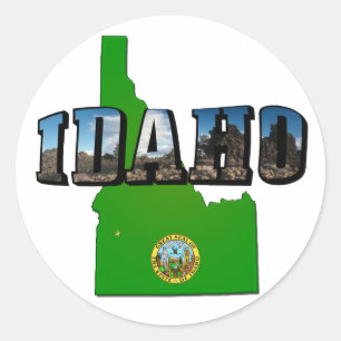 Idaho Map, Seal and Picture Text