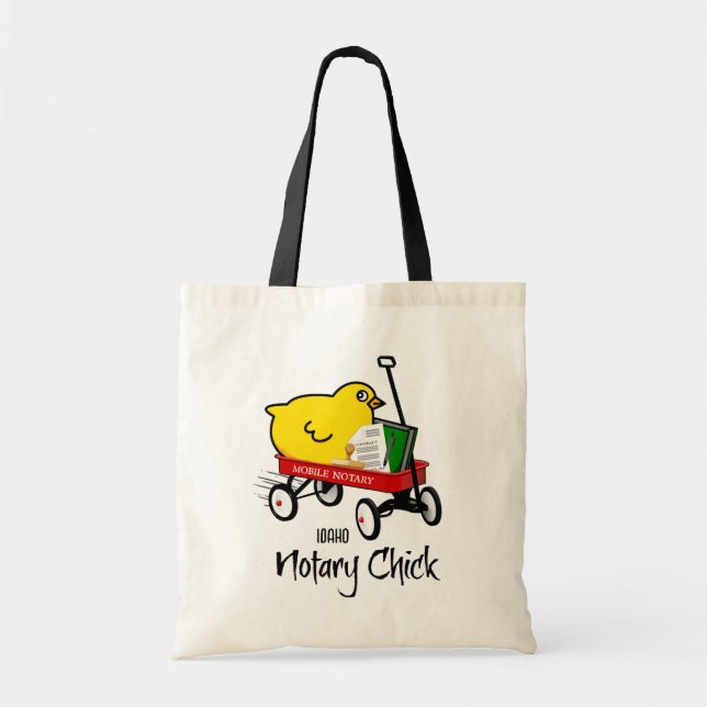 Idaho Mobile Notary Chick Red Wagon Tote Bag (Front)