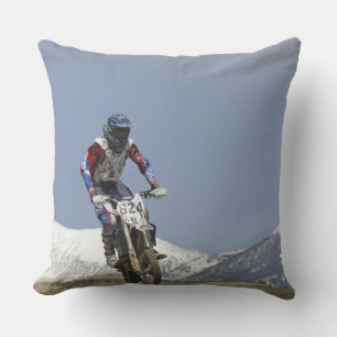 Idaho, Motocross Racing, Motorcycle Racing Throw Pillow