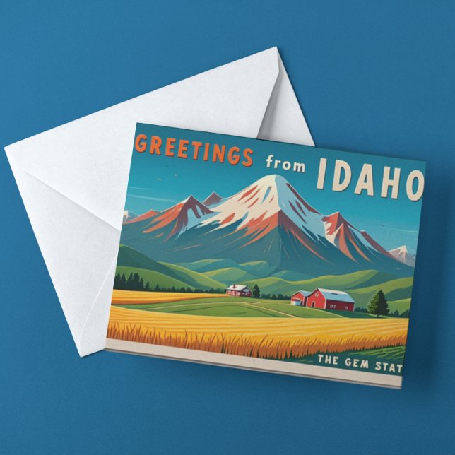 Idaho Mountain Landscape Vintage Print Holiday Postcard (Creator Uploaded)