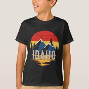 Idaho Mountain Sunset Idaho Outdoors Retro T-Shirt