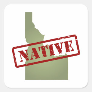 Idaho Native with Idaho Map Square Sticker
