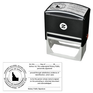 Idaho Notary Public Acknowledgement Stamp