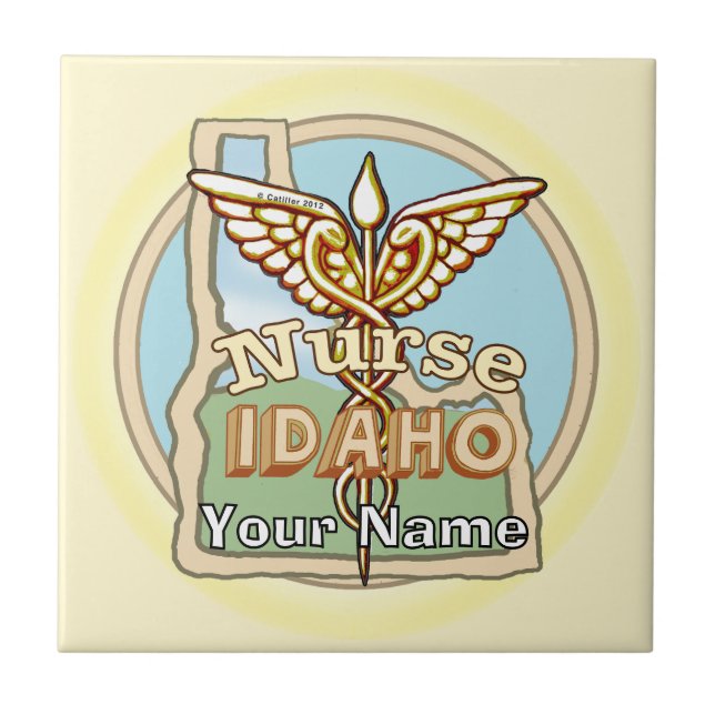 Idaho Nurse Caduceus Tile (Front)