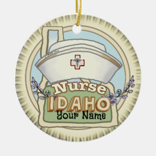 Idaho Nurse Ceramic Ornament