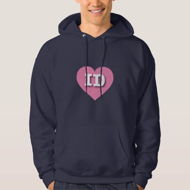 Idaho Pink Heart - I love ID Hoodie (Front)