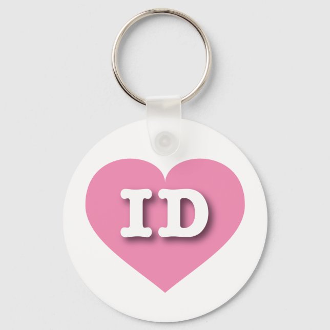Idaho Pink Heart - I love ID Keychain (Front)