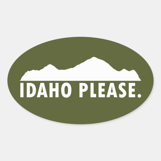 Idaho Please Oval Sticker (Front)