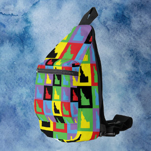 Idaho Pop Art State Outline Pattern Sling Bag