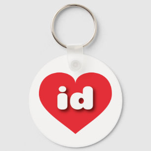 Idaho red heart - I love id Keychain