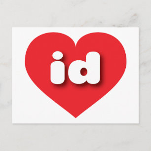 Idaho red heart - I love id Postcard