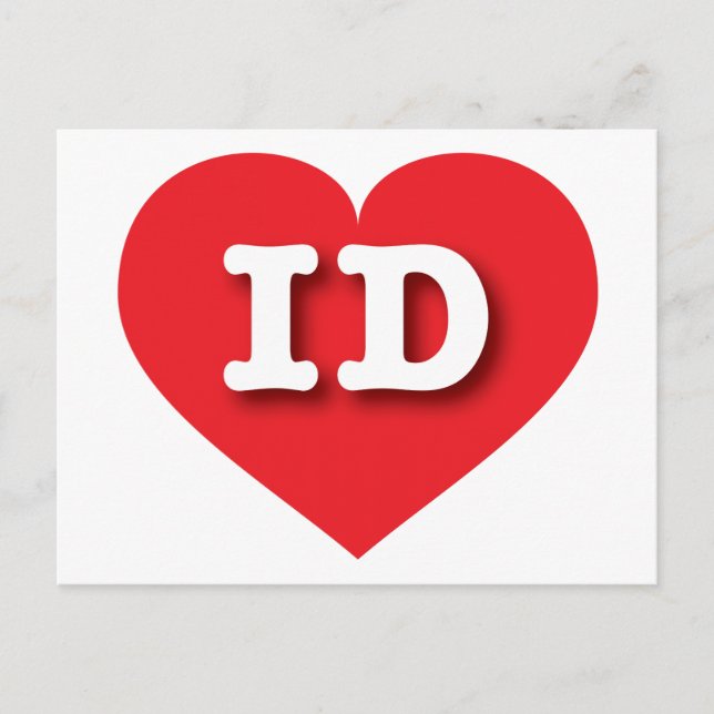 Idaho Red Heart - I love ID Postcard (Front)