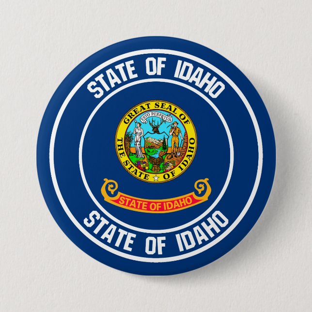 Idaho Round Emblem 3 Inch Round Button (Front)