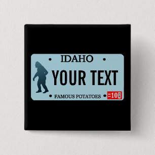 Idaho Sasquatch License Plate 2 Inch Square Button