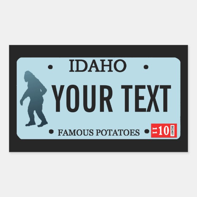 Idaho Sasquatch License Plate Sticker (Front)