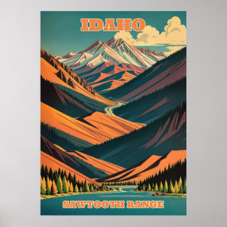 Idaho Sawtooth range V03 Poster