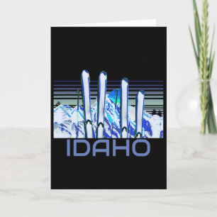 Idaho Ski Accessories Retro Idaho Skiing Card