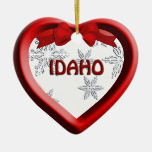 Idaho Snowflake Heart Christmas Ornament
