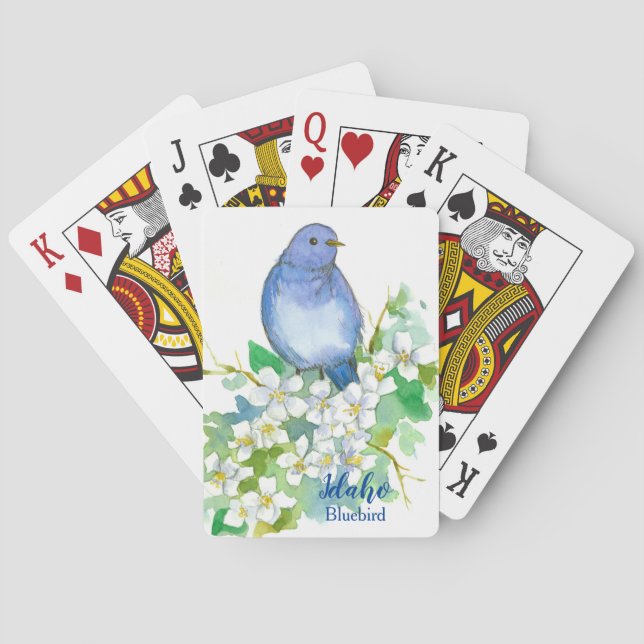 Idaho Souvenir State Bird Mountain Bluebird  Playing Cards (Back)