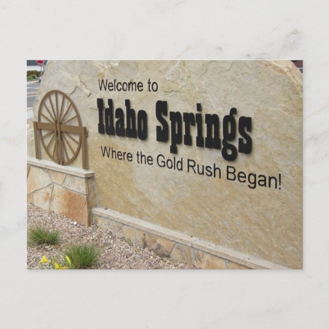Idaho Springs, Colorado Welcome Sign Postcard (Front)
