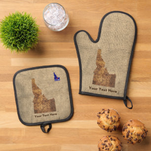 Idaho Spud Map Oven Mitt & Pot Holder Set