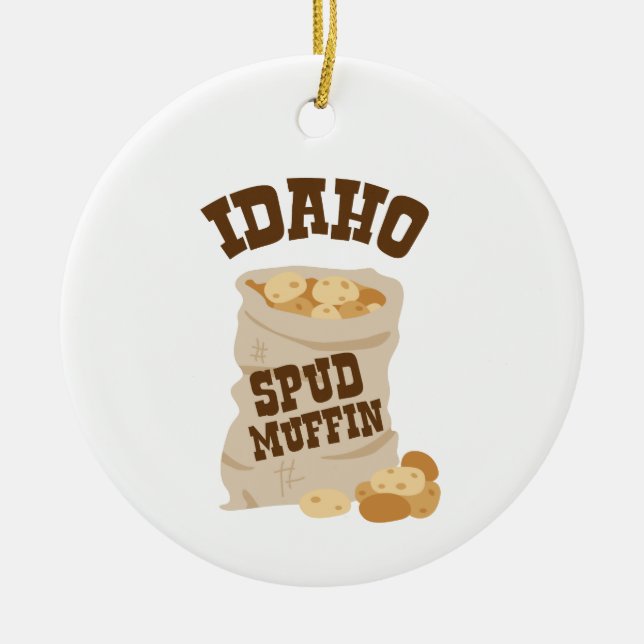 Idaho Spud Muffin Ceramic Ornament (Front)