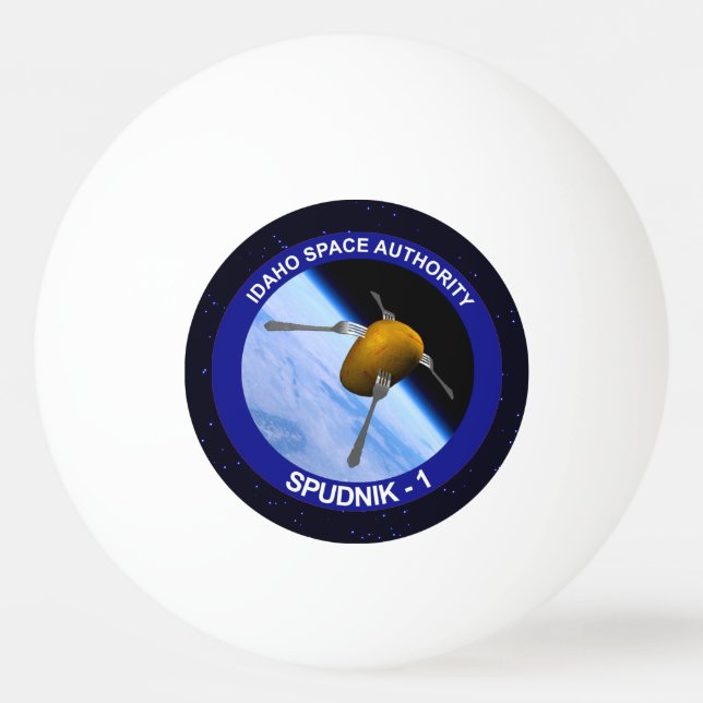 Idaho Spudnik Satellite Mission Patch Ping Pong Ball (Front)