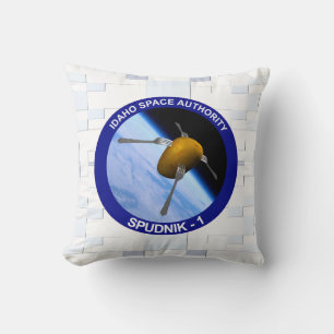 Idaho Spudnik Satellite Mission Patch Throw Pillow