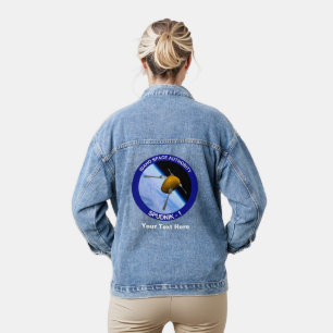 Idaho Spudnik Satellite Mission Patch Throw Pillow Denim Jacket