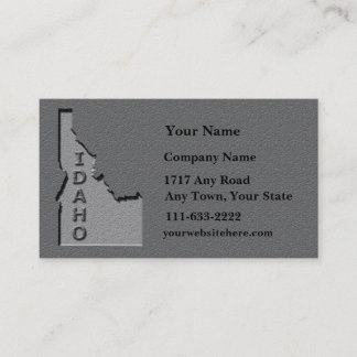Idaho State Business card carved stone look