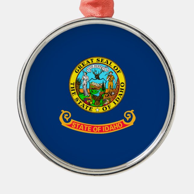 Idaho State Flag Design Decor Metal Ornament (Front)