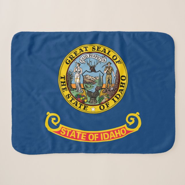 Idaho State Flag Sherpa Blanket (Front (Horizontal))