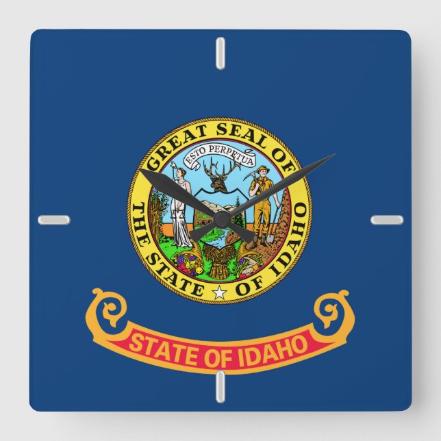 Idaho State Flag Square Wall Clock (Front)