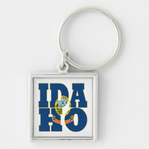 Idaho state flag text keychain