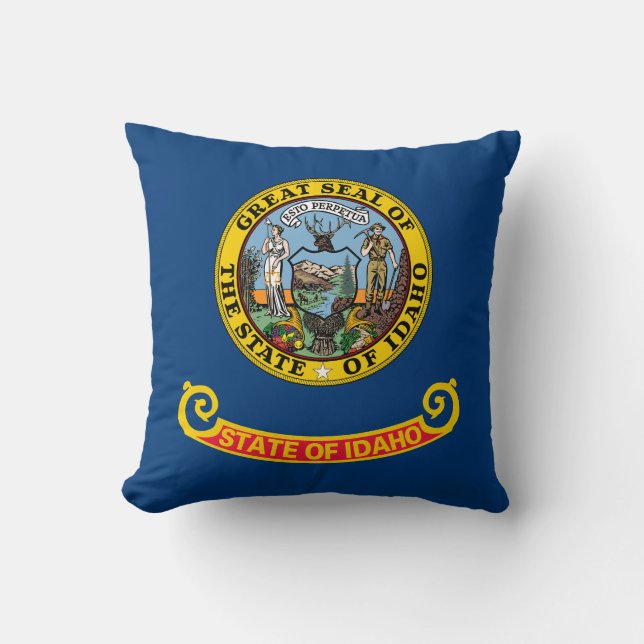 Idaho State Flag Throw Pillow (Front)
