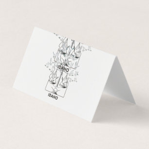 Idaho State Map with Justice Scales and Peace Dove Business Card
