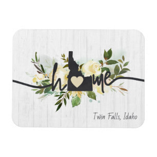 Idaho State Personalized Your Home City Rustic Magnet