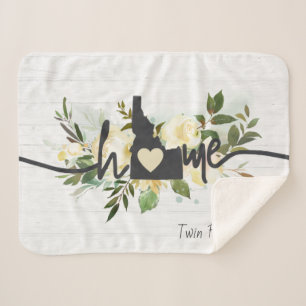 Idaho State Personalized Your Home City Rustic Sherpa Blanket
