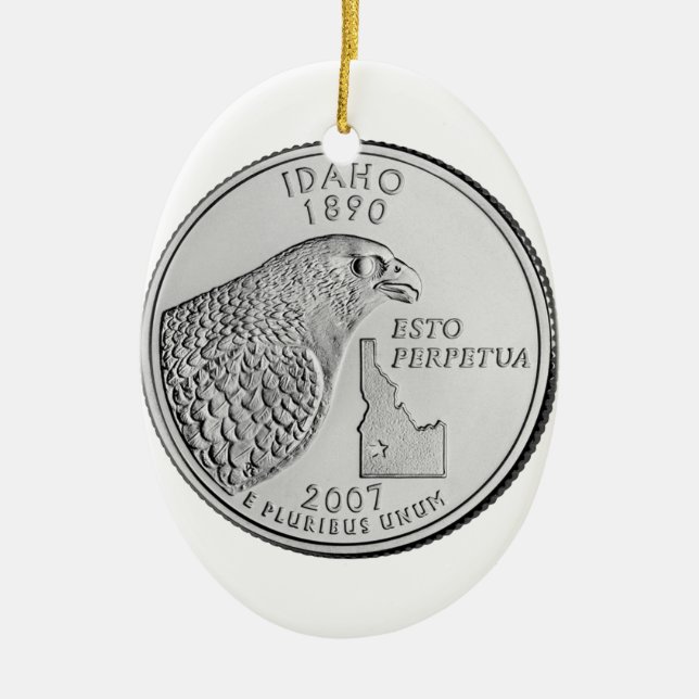 Idaho State Quarter Ceramic Ornament (Front)