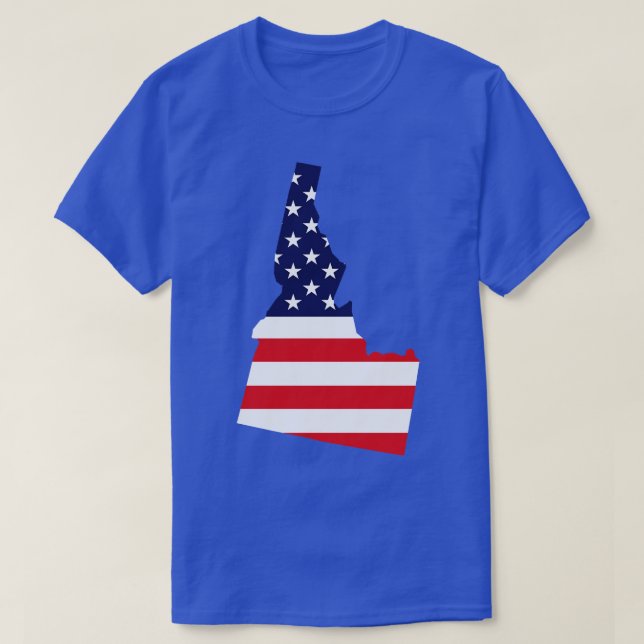 Idaho State Shape Flag Background TShirt (Design Front)