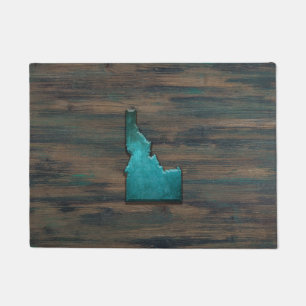 Idaho State Shape Teal Doormat
