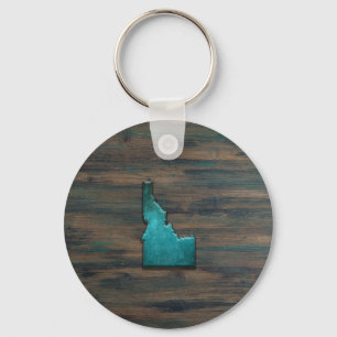 Idaho State Shape Teal Keychain