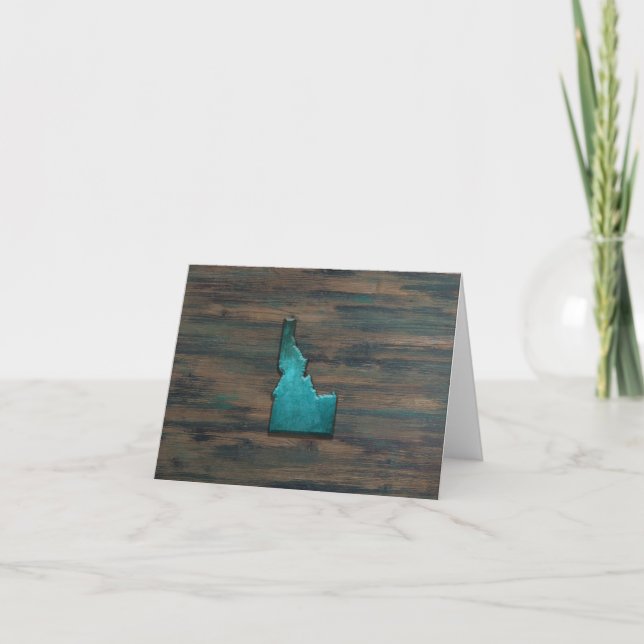 Idaho State Shape Teal Thank You Card (Front)