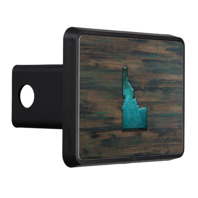 Idaho State Shape Teal Trailer Hitch Cover (Right)