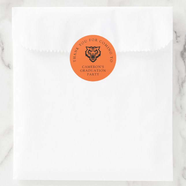 Idaho State University Bengals Spirit Design Classic Round Sticker (Bag)