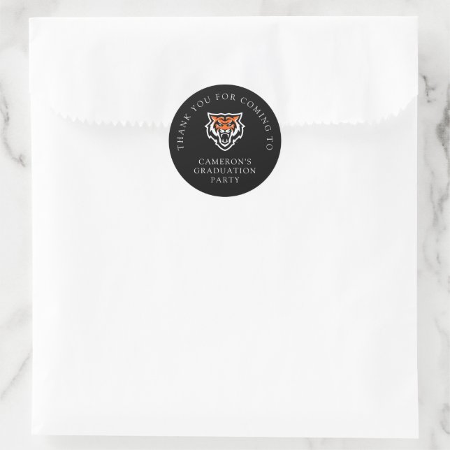 Idaho State University Bengals Spirit Design Classic Round Sticker (Bag)