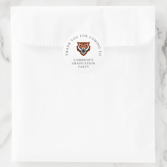 Idaho State University Bengals Spirit Design Classic Round Sticker (Bag)